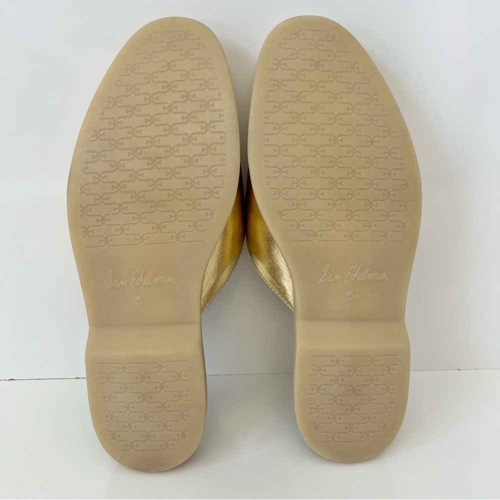 SAM EDELMAN Kira Bit Mule in Gold Metallic Leather NEW - Picture 13 of 14